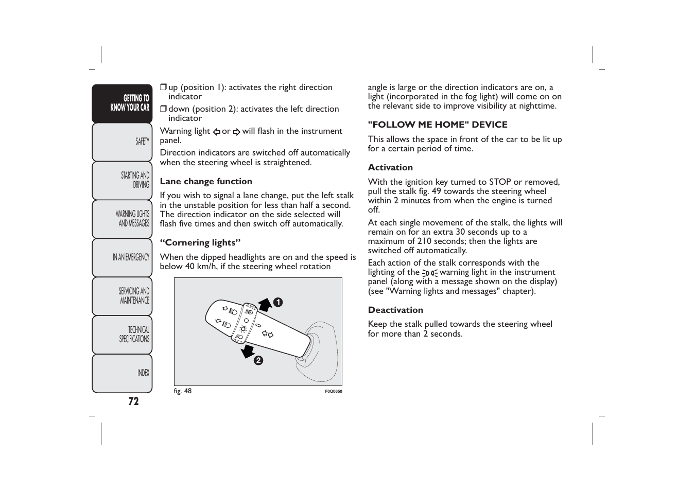 FIAT Bravo User Manual | Page 76 / 299