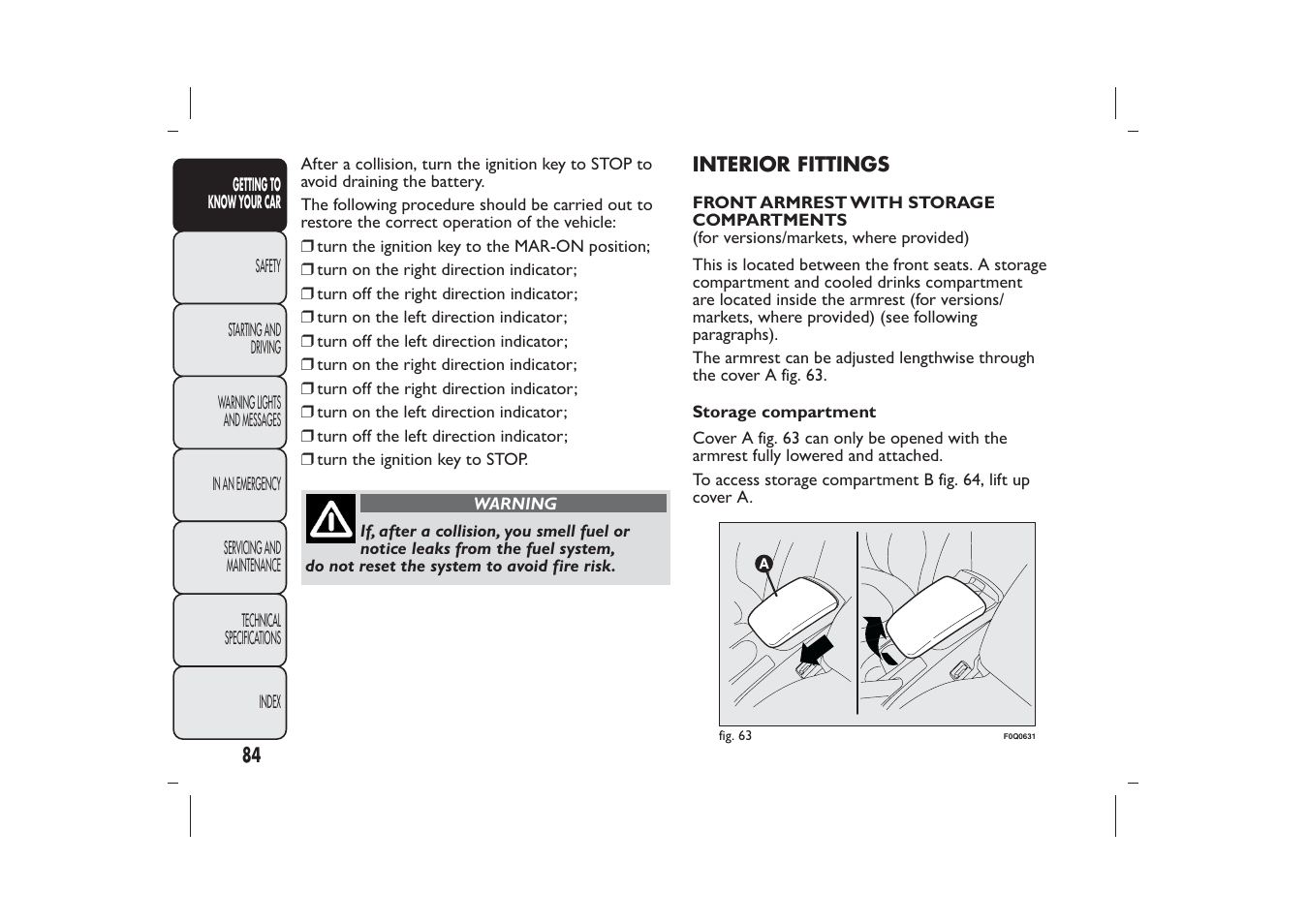 FIAT Bravo User Manual | Page 88 / 299