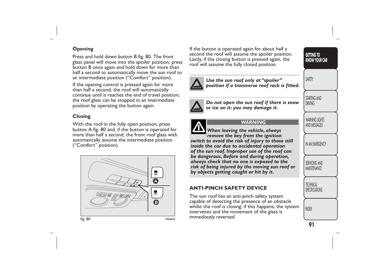 FIAT Bravo User Manual | Page 95 / 299