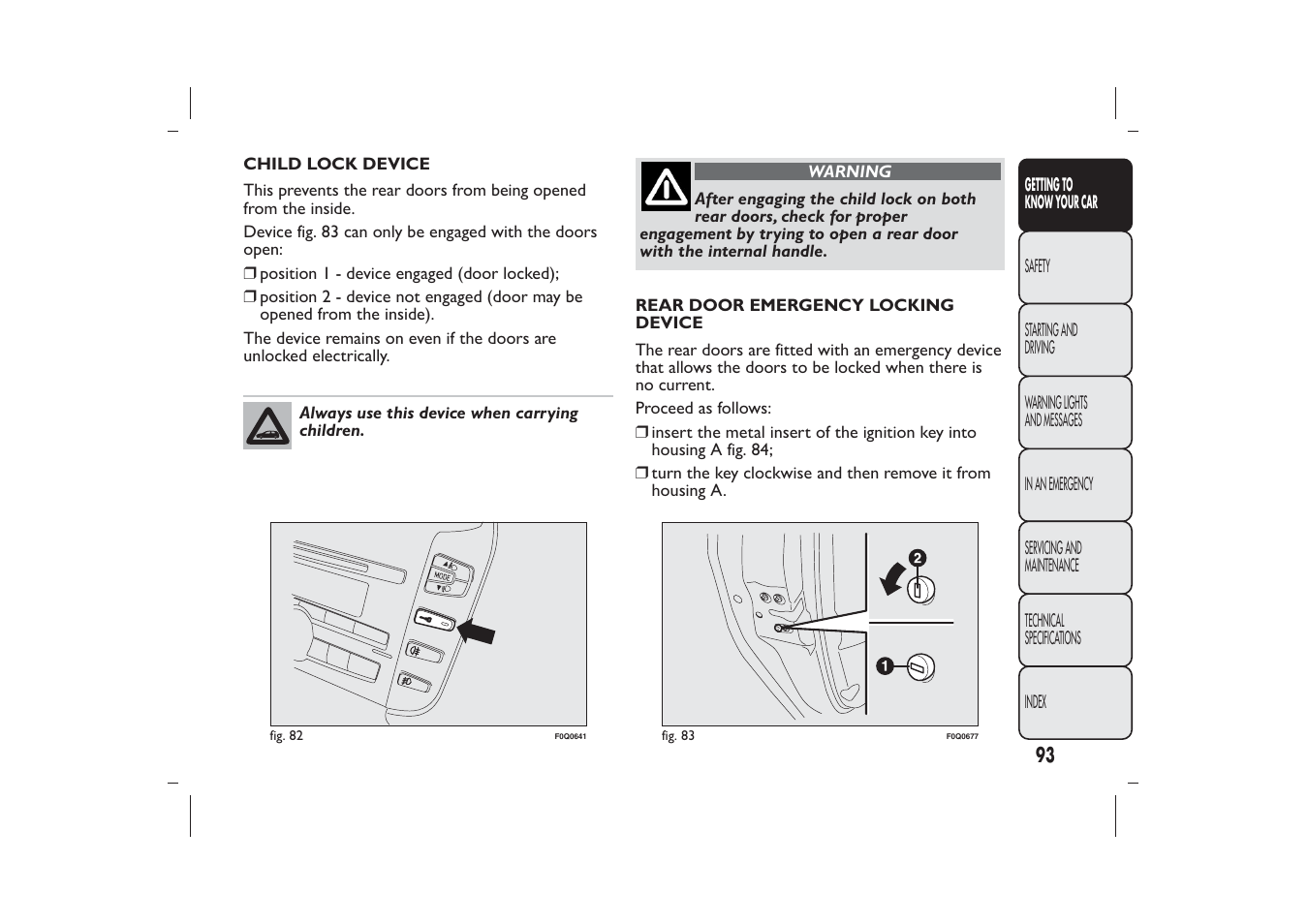 FIAT Bravo User Manual | Page 97 / 299