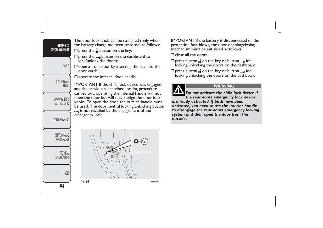 FIAT Bravo User Manual | Page 98 / 299