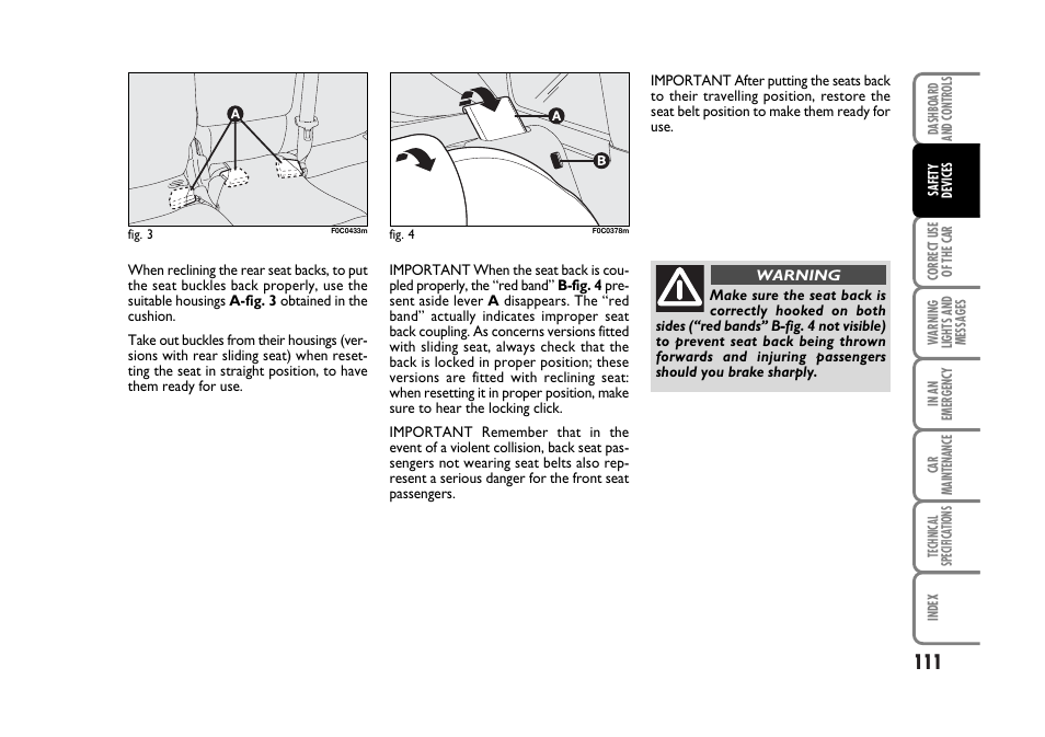 FIAT Stilo User Manual | Page 112 / 274