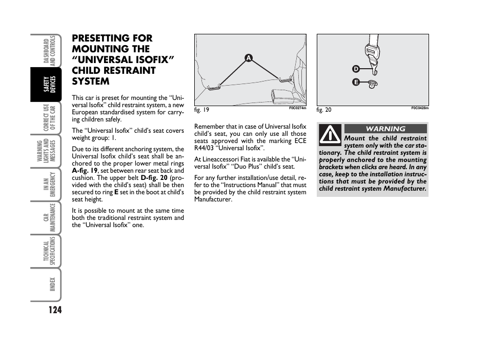 FIAT Stilo User Manual | Page 125 / 274