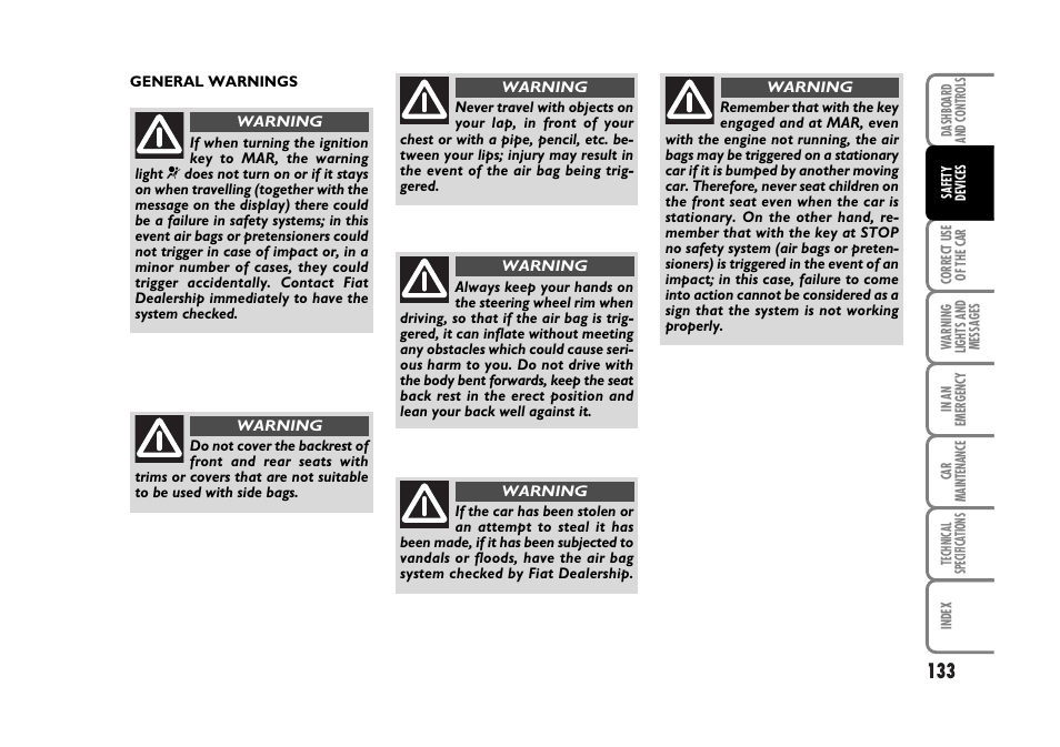 FIAT Stilo User Manual | Page 134 / 274