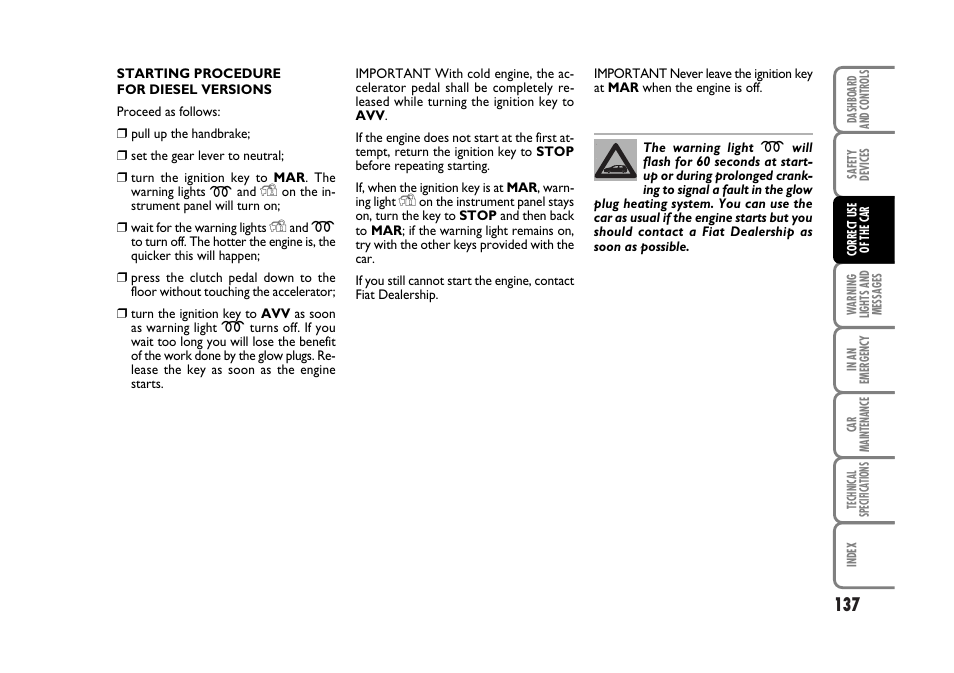 FIAT Stilo User Manual | Page 138 / 274