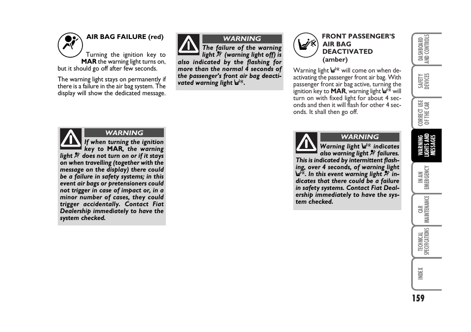 FIAT Stilo User Manual | Page 160 / 274