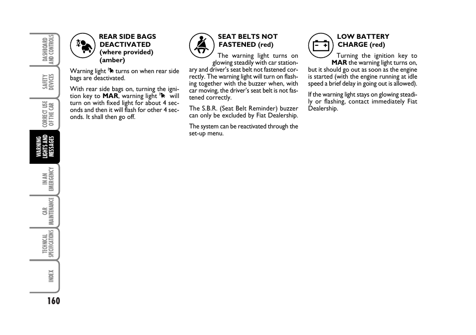 FIAT Stilo User Manual | Page 161 / 274