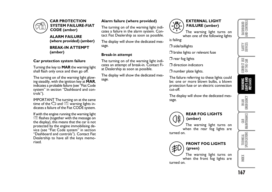 FIAT Stilo User Manual | Page 168 / 274