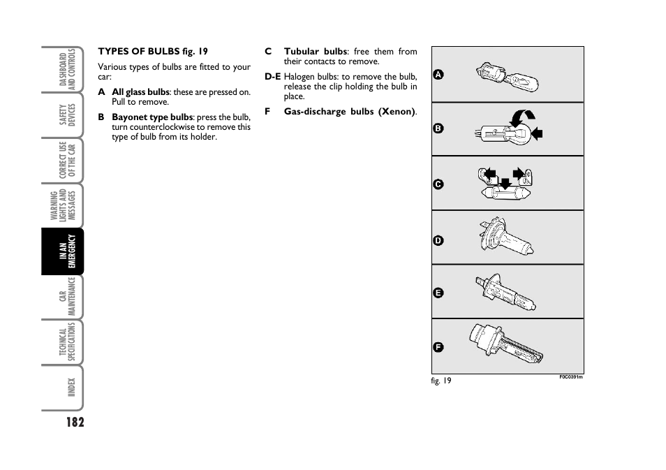 FIAT Stilo User Manual | Page 183 / 274