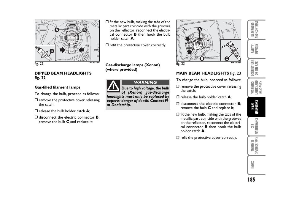 FIAT Stilo User Manual | Page 186 / 274