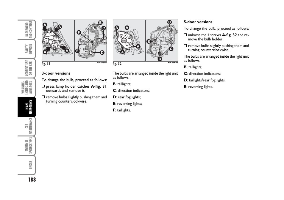 FIAT Stilo User Manual | Page 189 / 274