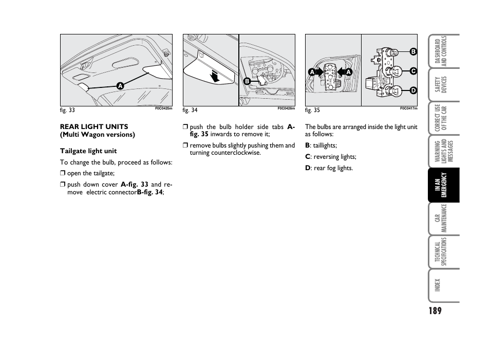 FIAT Stilo User Manual | Page 190 / 274