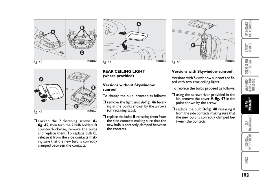 FIAT Stilo User Manual | Page 194 / 274