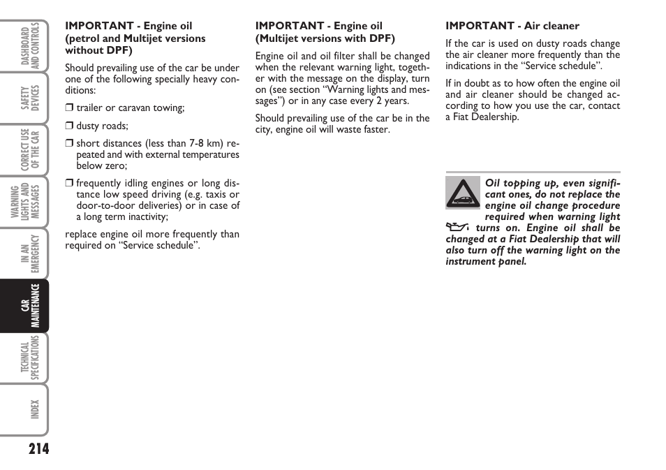 FIAT Stilo User Manual | Page 215 / 274