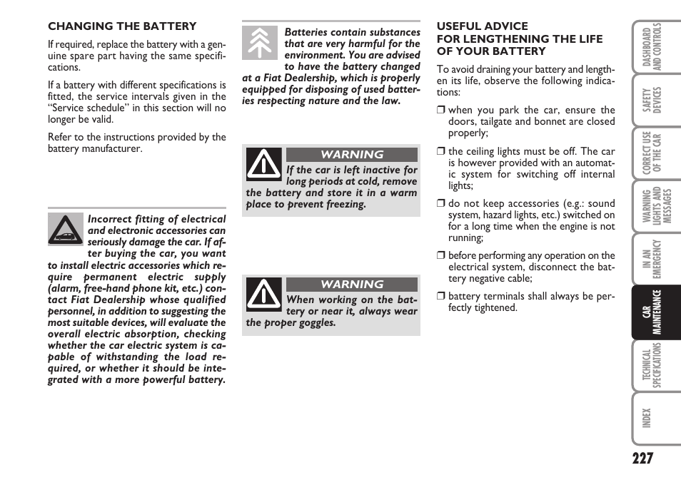 FIAT Stilo User Manual | Page 228 / 274