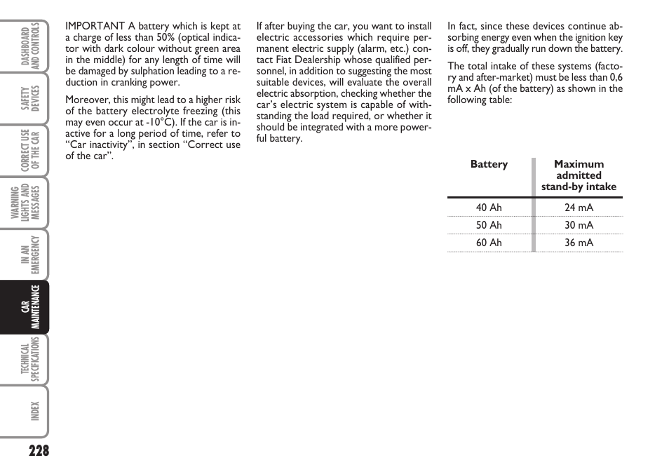 FIAT Stilo User Manual | Page 229 / 274