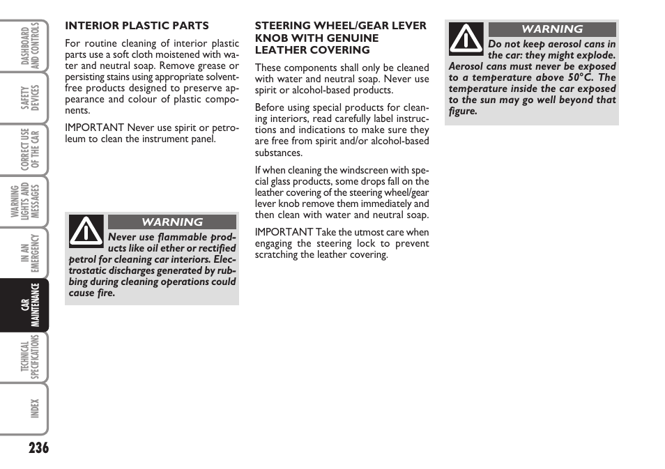 FIAT Stilo User Manual | Page 237 / 274