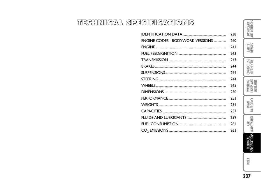 FIAT Stilo User Manual | Page 238 / 274