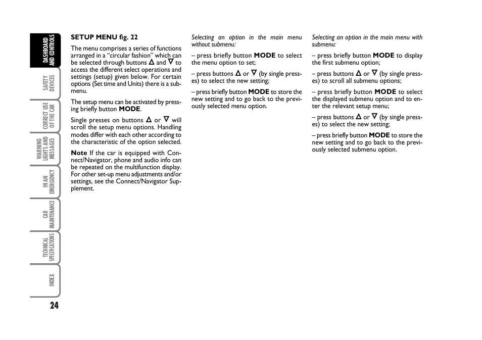 FIAT Stilo User Manual | Page 25 / 274