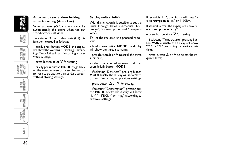 FIAT Stilo User Manual | Page 31 / 274