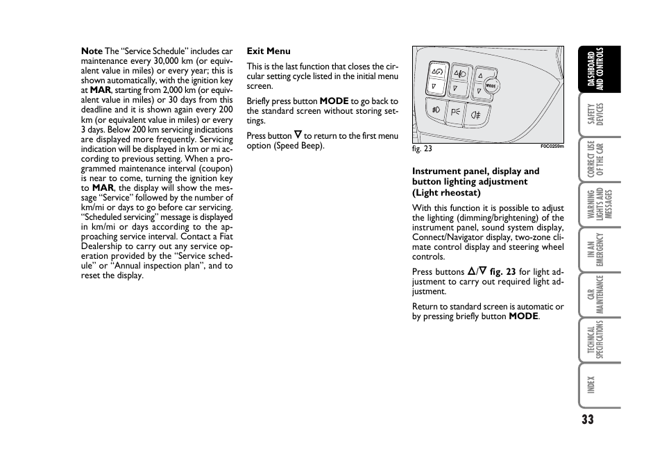 FIAT Stilo User Manual | Page 34 / 274