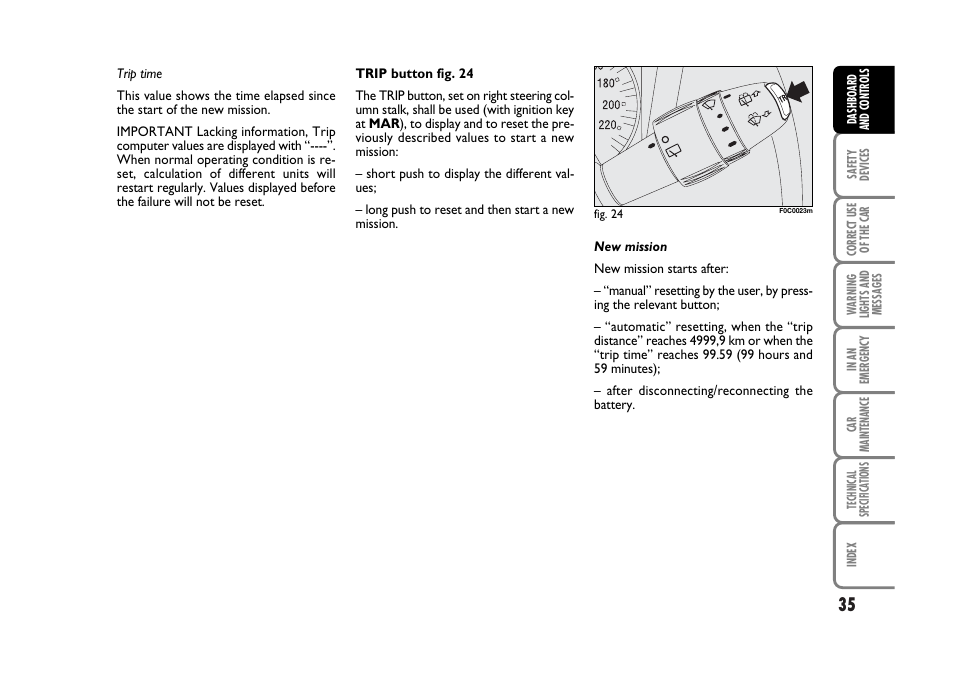 FIAT Stilo User Manual | Page 36 / 274