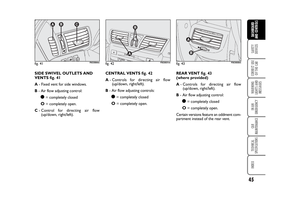 FIAT Stilo User Manual | Page 46 / 274