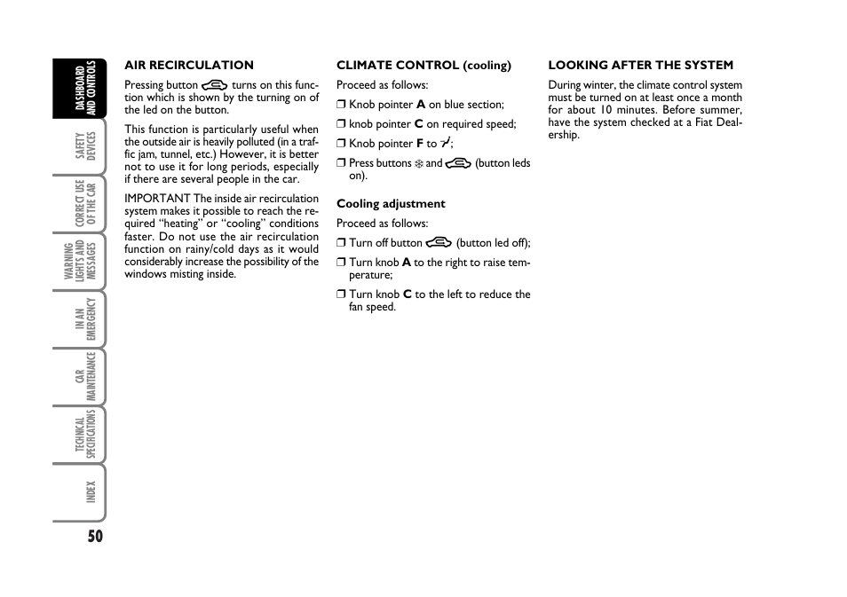 FIAT Stilo User Manual | Page 51 / 274