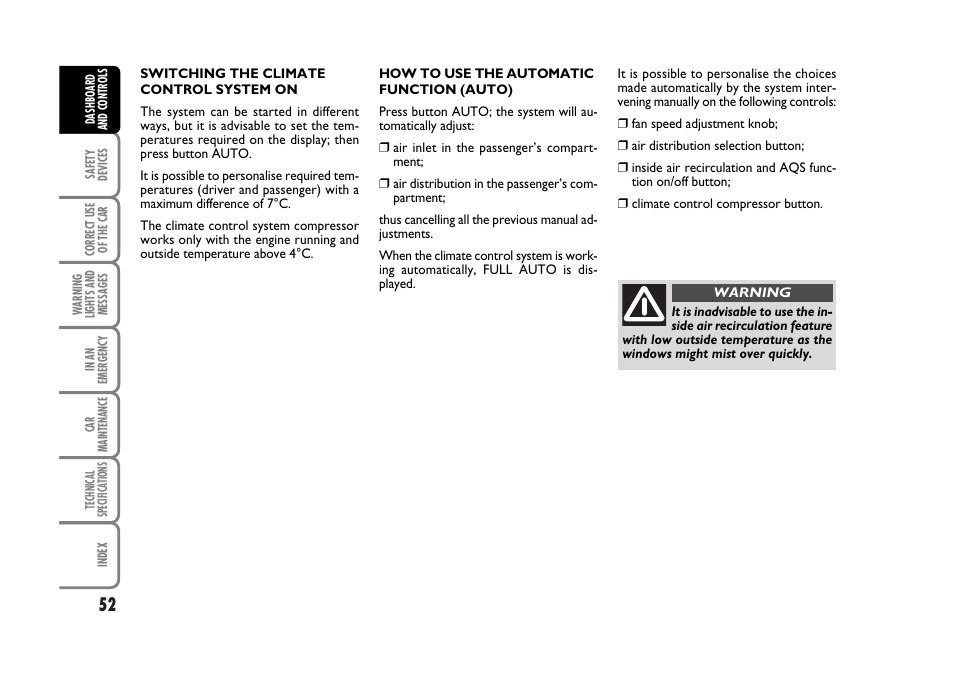 FIAT Stilo User Manual | Page 53 / 274