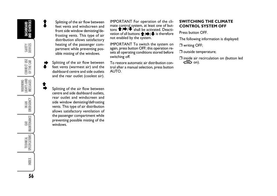 FIAT Stilo User Manual | Page 57 / 274