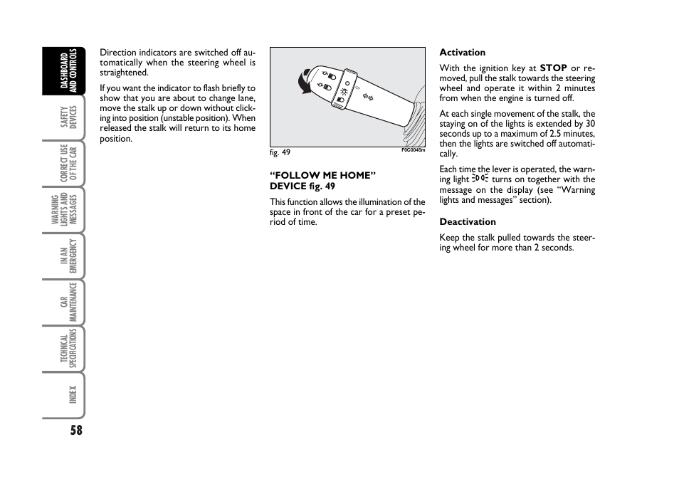 FIAT Stilo User Manual | Page 59 / 274