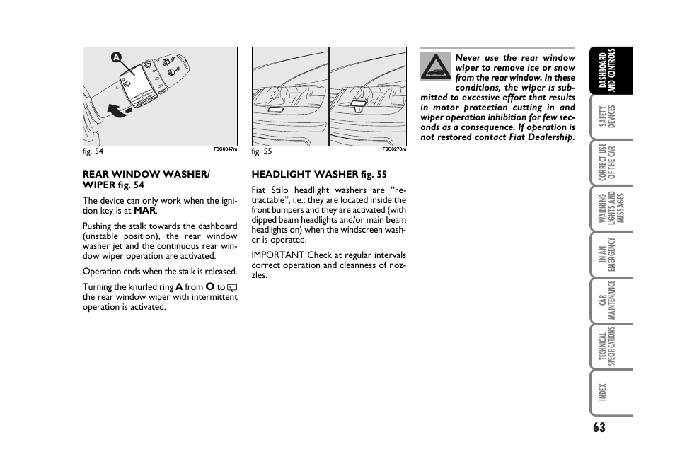 FIAT Stilo User Manual | Page 64 / 274