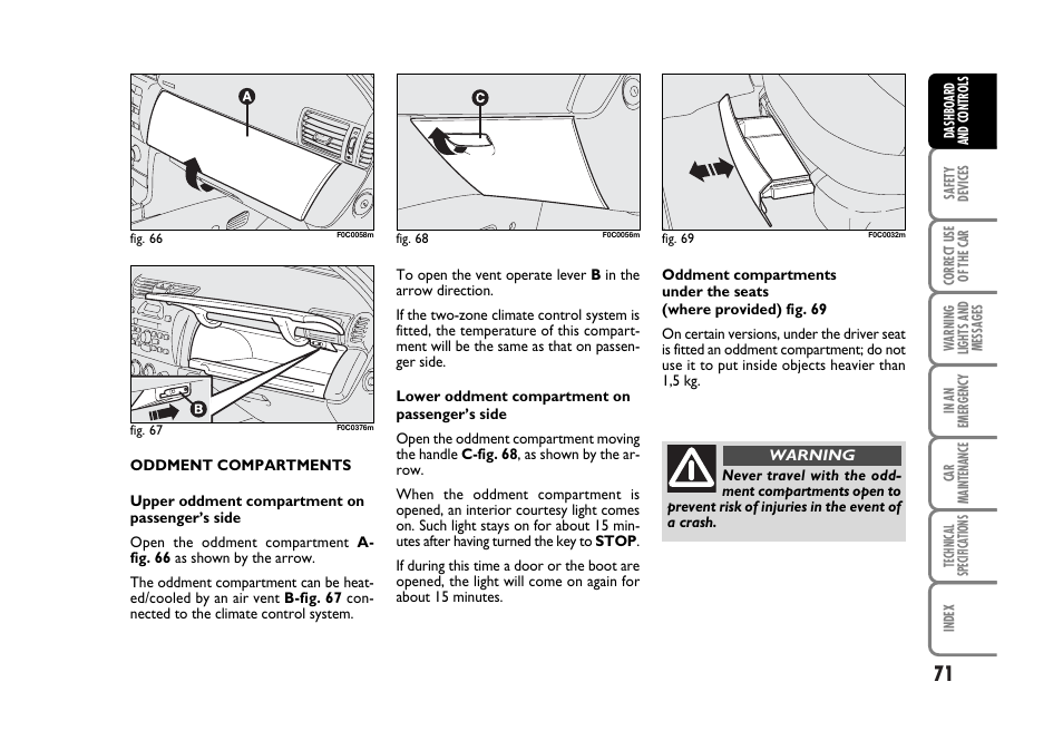 FIAT Stilo User Manual | Page 72 / 274