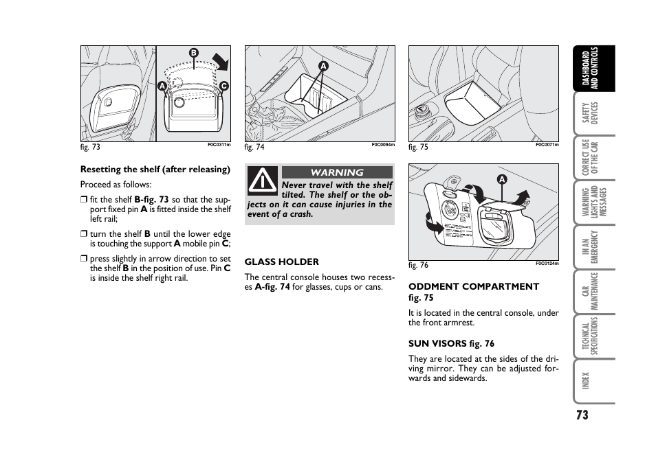 FIAT Stilo User Manual | Page 74 / 274