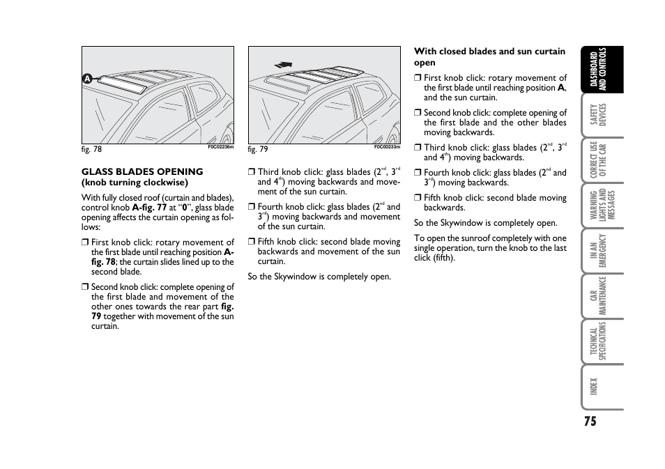 FIAT Stilo User Manual | Page 76 / 274