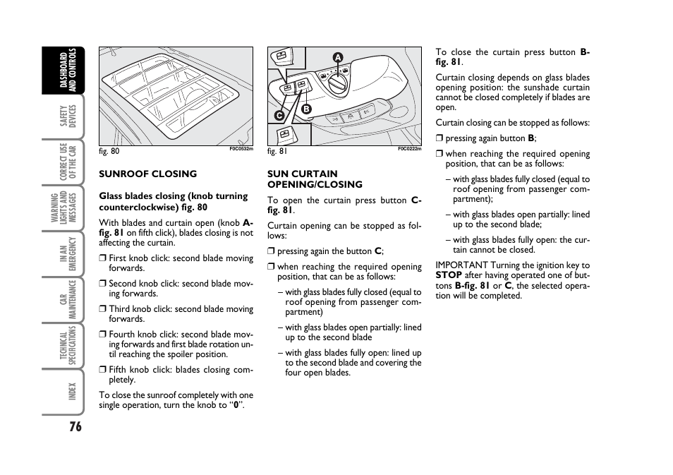 FIAT Stilo User Manual | Page 77 / 274