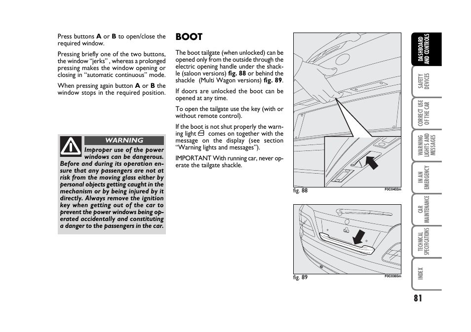 Boot | FIAT Stilo User Manual | Page 82 / 274