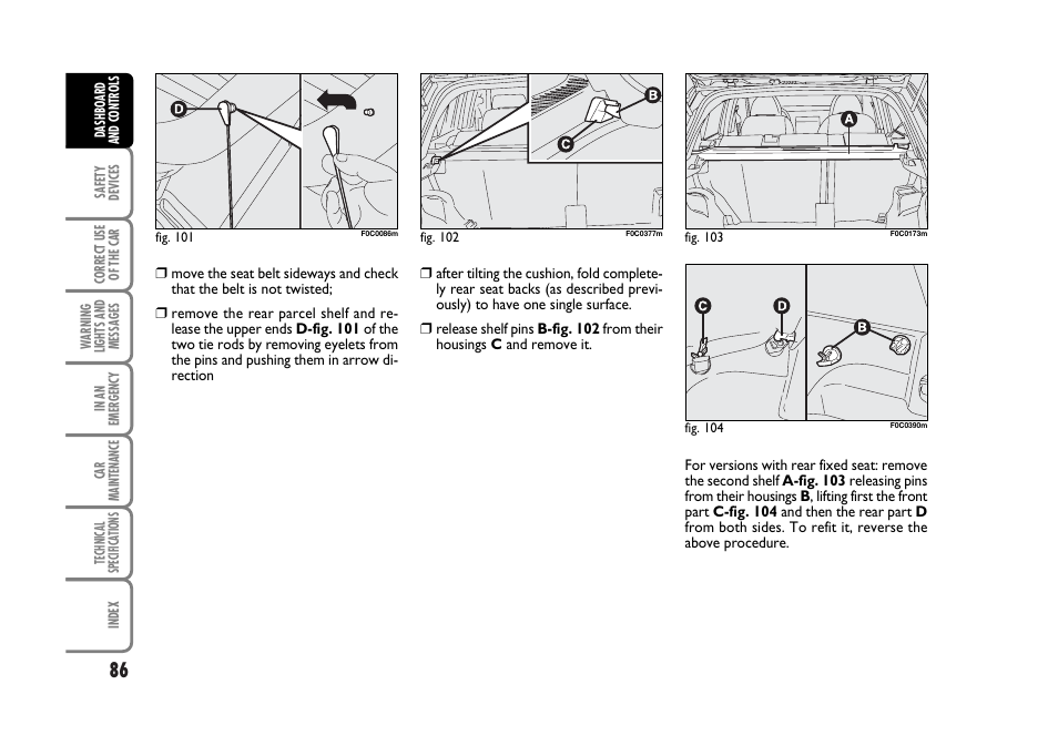 FIAT Stilo User Manual | Page 87 / 274