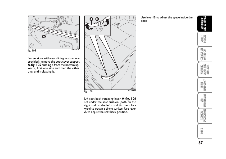 FIAT Stilo User Manual | Page 88 / 274