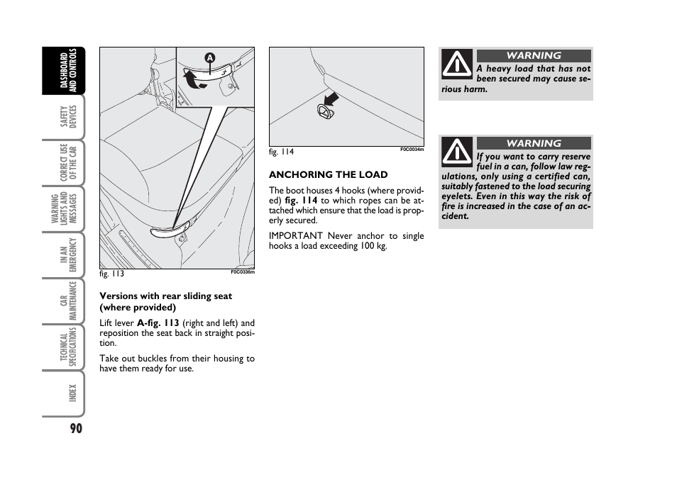 FIAT Stilo User Manual | Page 91 / 274