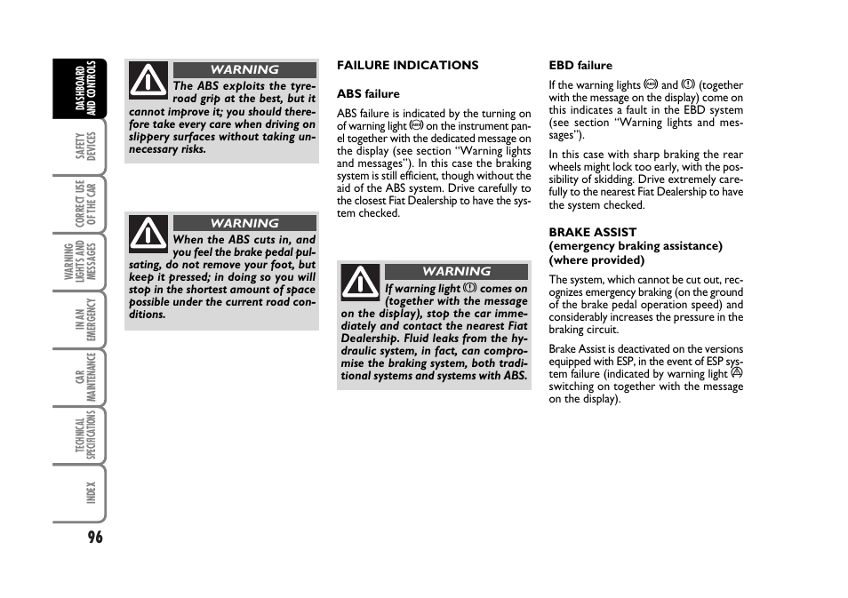 FIAT Stilo User Manual | Page 97 / 274