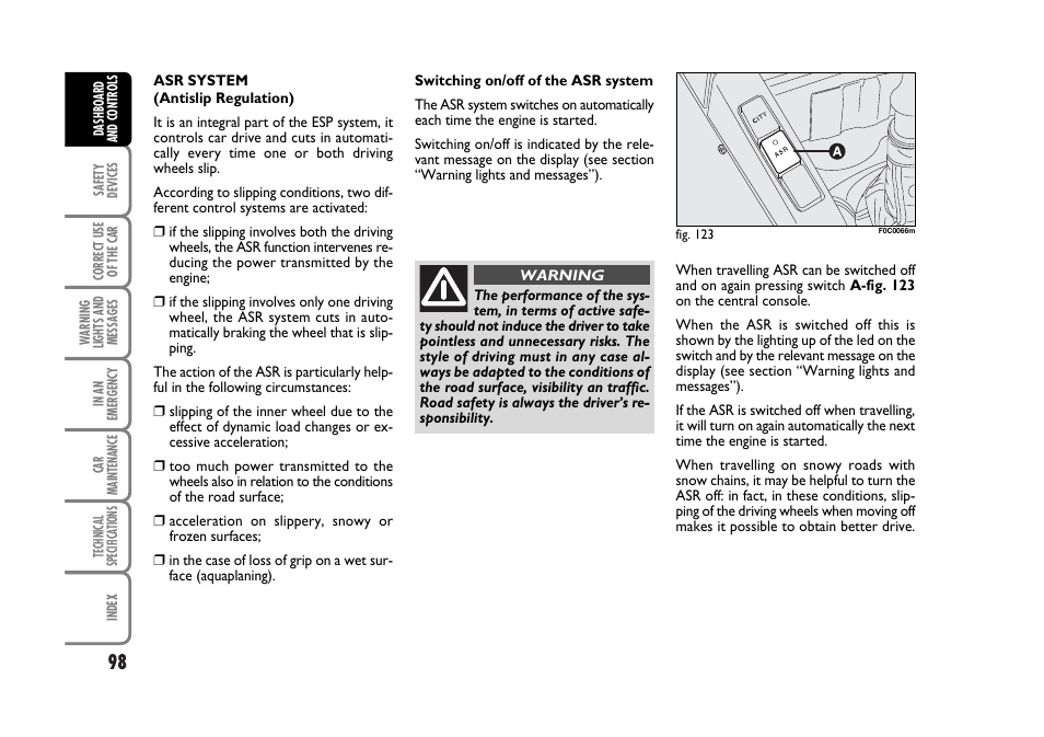 FIAT Stilo User Manual | Page 99 / 274