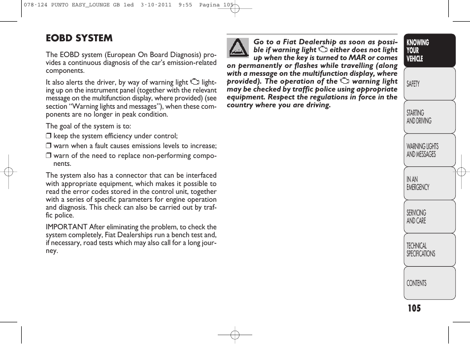 FIAT Punto 2012 User Manual | Page 107 / 267