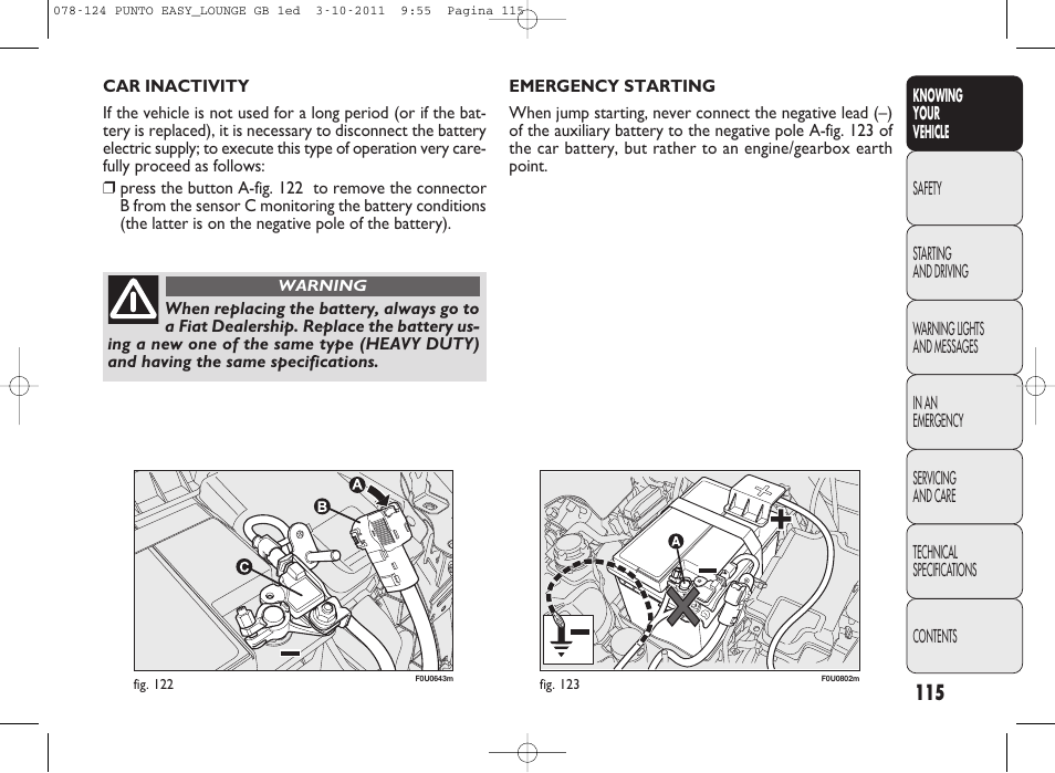 FIAT Punto 2012 User Manual | Page 117 / 267