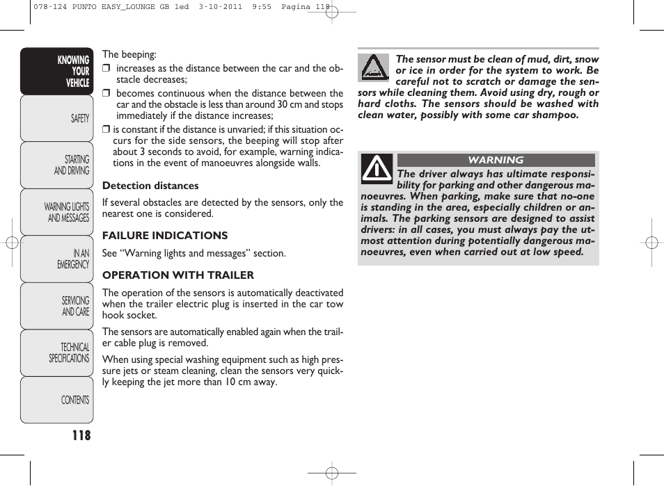 FIAT Punto 2012 User Manual | Page 120 / 267