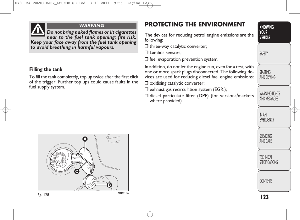 FIAT Punto 2012 User Manual | Page 125 / 267