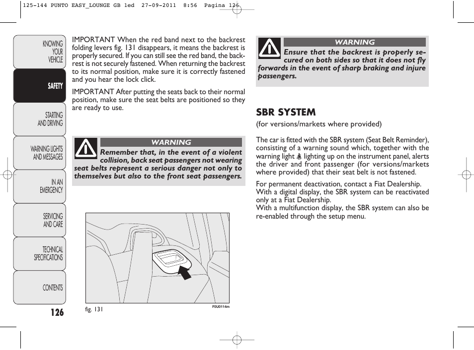 FIAT Punto 2012 User Manual | Page 128 / 267