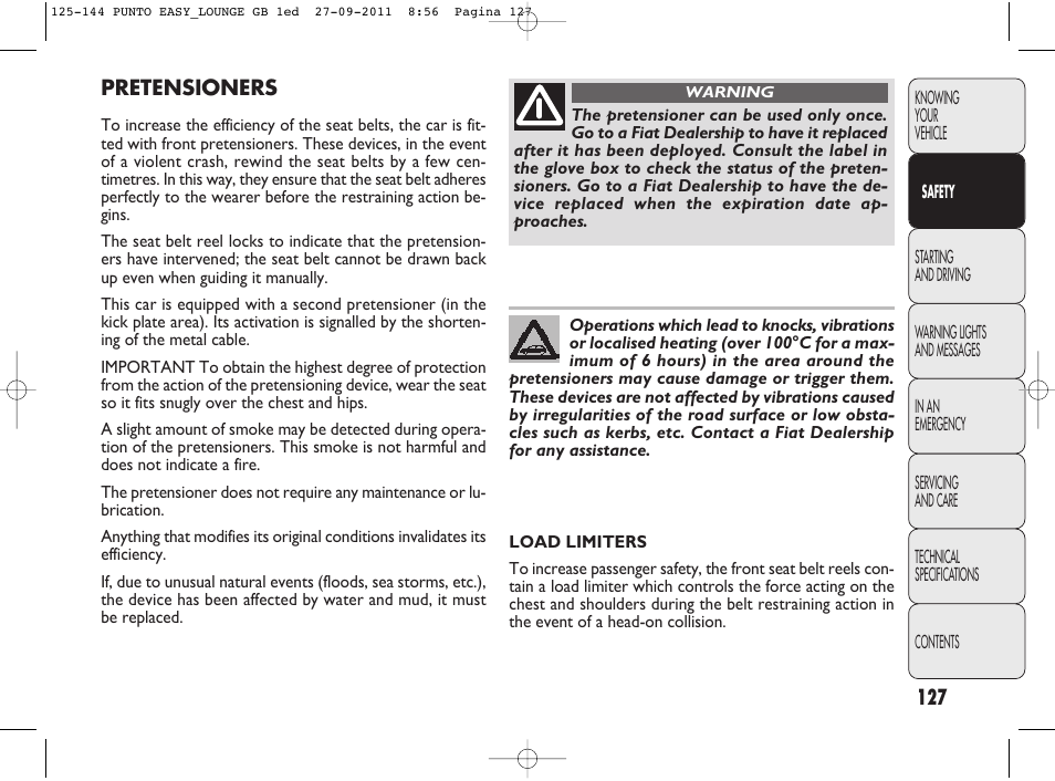 FIAT Punto 2012 User Manual | Page 129 / 267