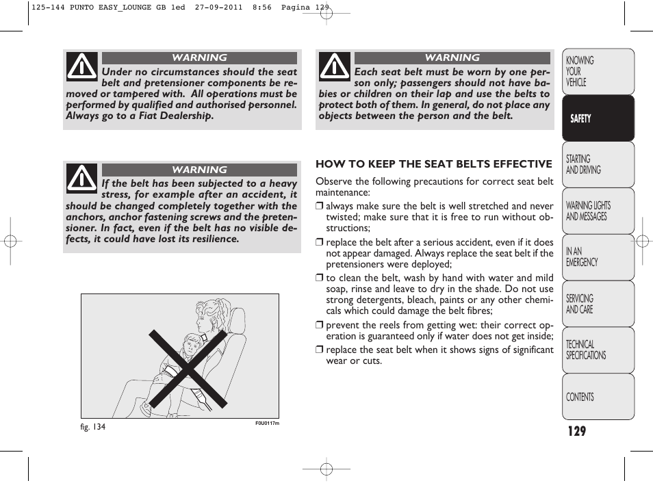 FIAT Punto 2012 User Manual | Page 131 / 267