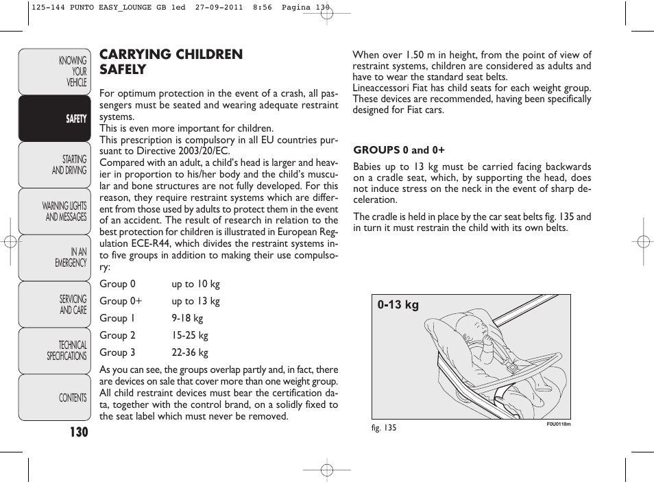 FIAT Punto 2012 User Manual | Page 132 / 267